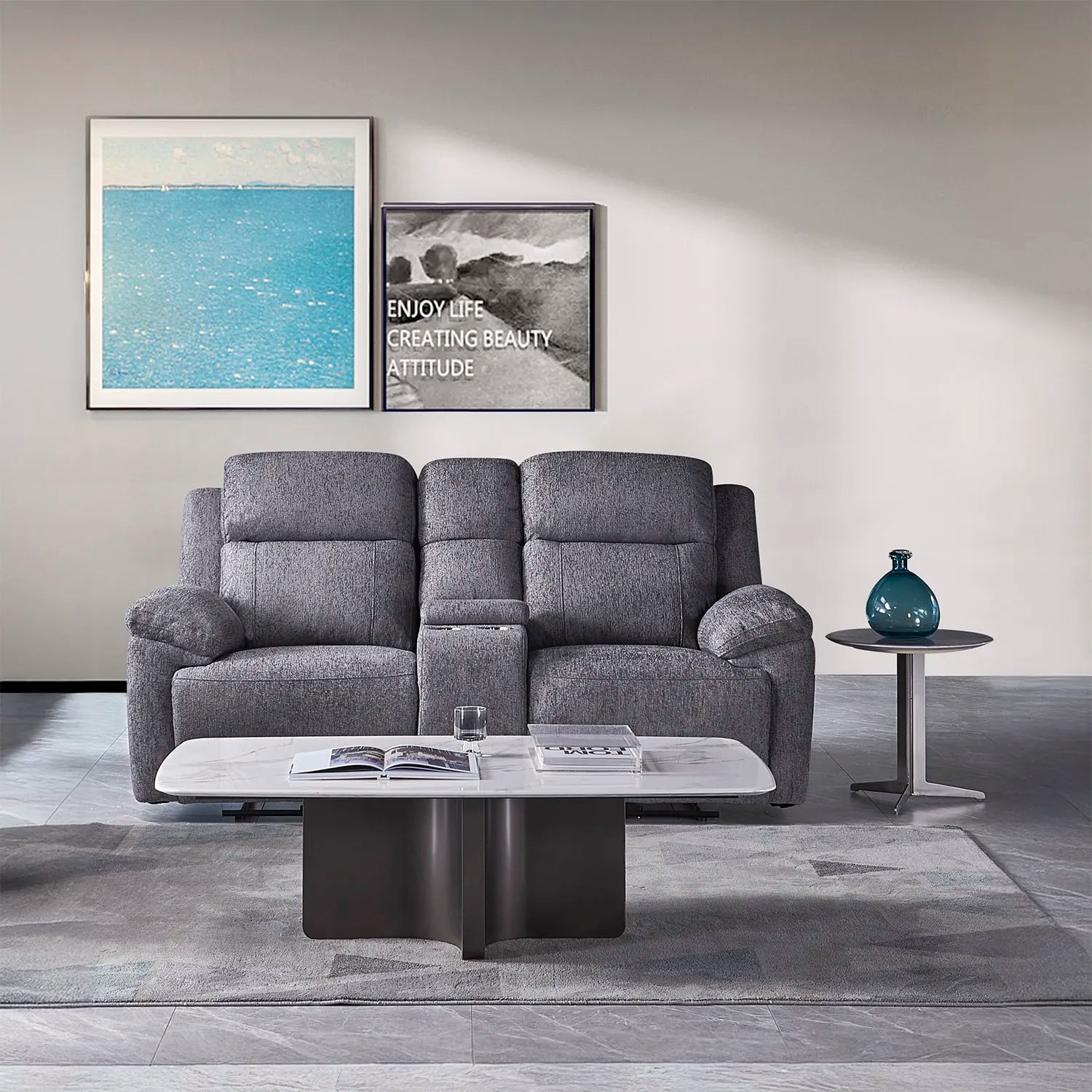 Touch Haven 2 Seater Heavy Duty Fabric Power Recliner Sofa with USB Ports - Pendle Village Furniture