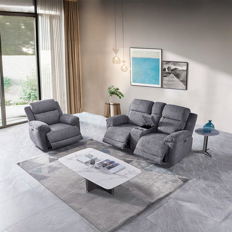 Touch Haven 2 Seater Heavy Duty Fabric Power Recliner Sofa with USB Ports - Pendle Village Furniture