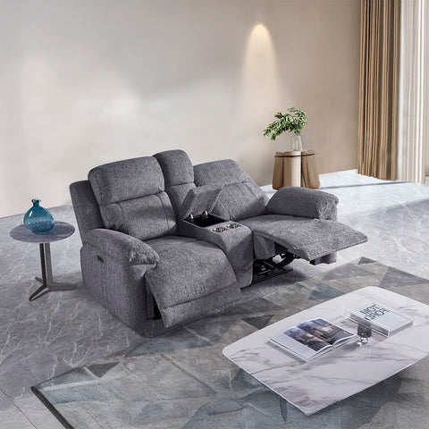 Touch Haven 2 Seater Heavy Duty Fabric Power Recliner Sofa with USB Ports - Pendle Village Furniture