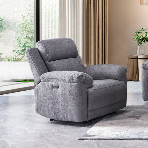 Touch Haven Armchair Heavy Duty Fabric Power Recliner with USB Port - Pendle Village Furniture
