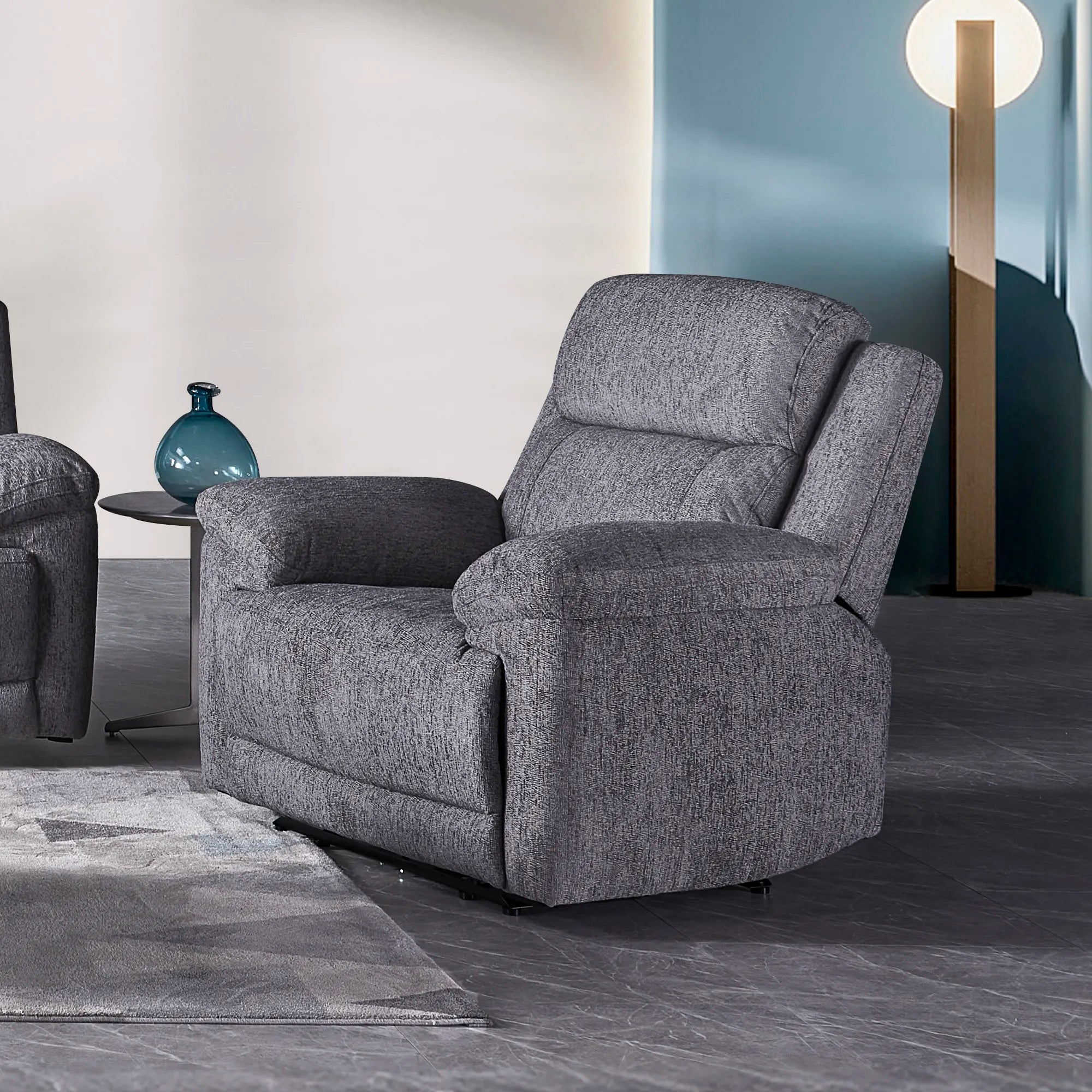 Touch Haven Armchair Heavy Duty Fabric Power Recliner with USB Port - Pendle Village Furniture