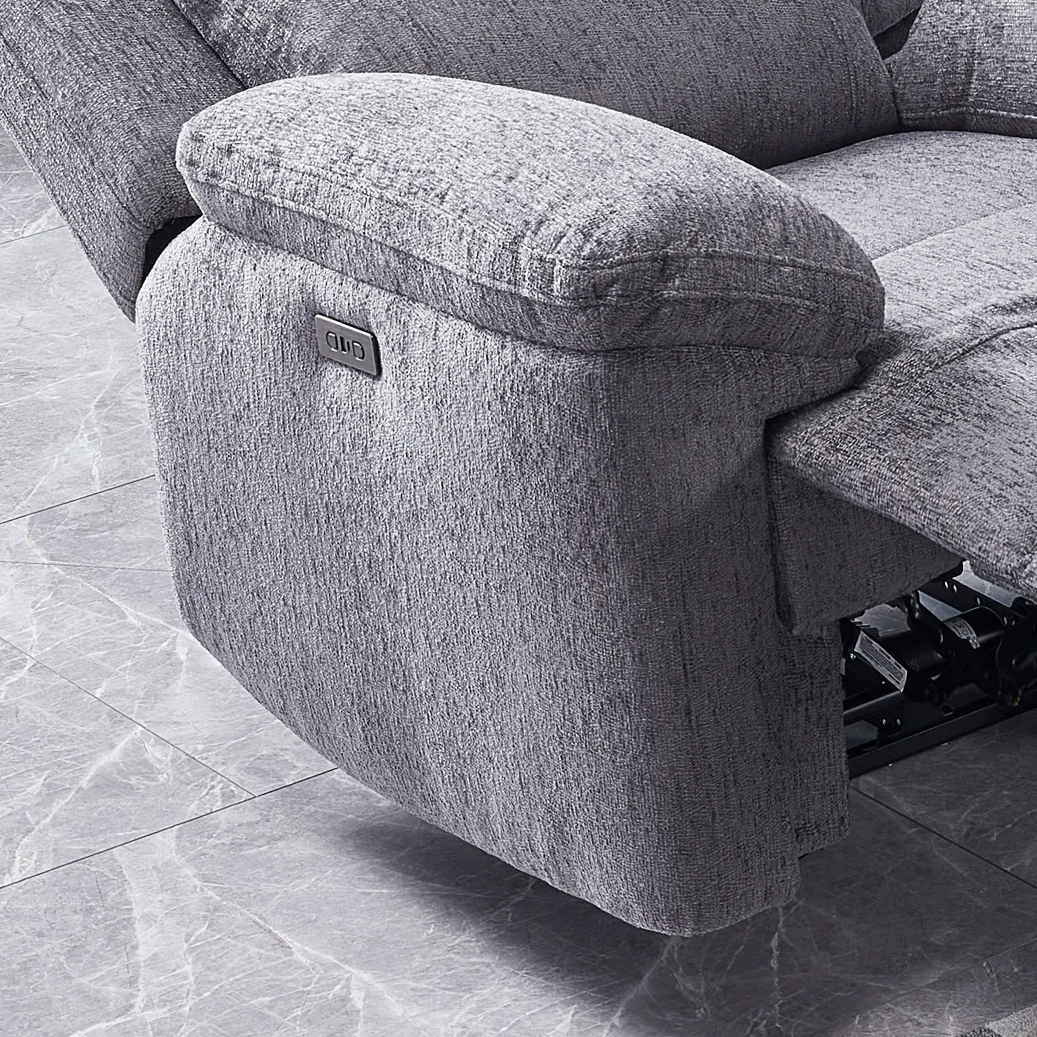 Touch Haven Armchair Heavy Duty Fabric Power Recliner with USB Port - Pendle Village Furniture