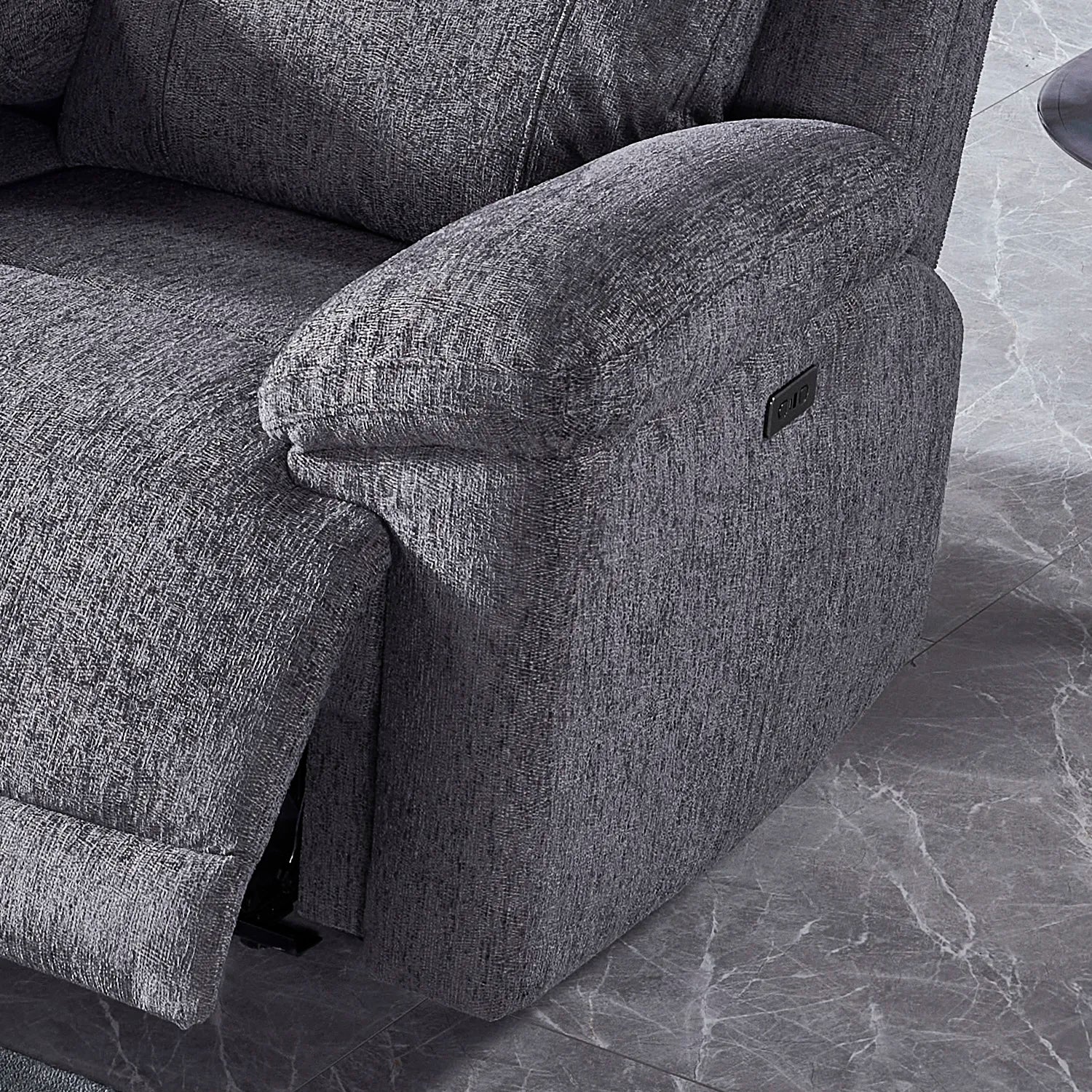 Touch Haven 3 Seater Heavy Duty Fabric Power Recliner Sofa with USB Ports - Pendle Village Furniture