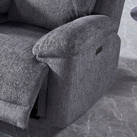 Touch Haven 3 Seater Heavy Duty Fabric Power Recliner Sofa with USB Ports - Pendle Village Furniture