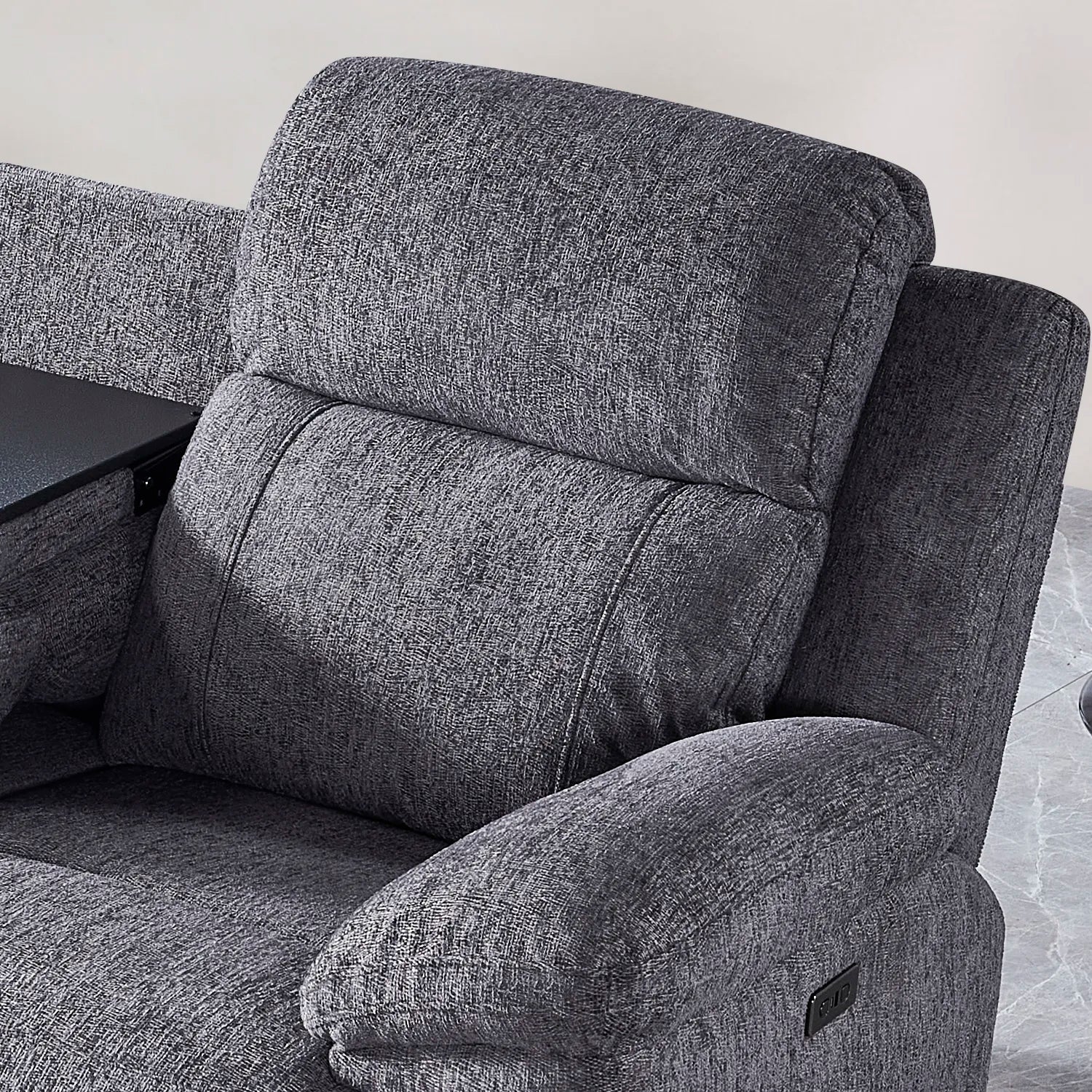 Touch Haven 3 Seater Heavy Duty Fabric Power Recliner Sofa with USB Ports - Pendle Village Furniture