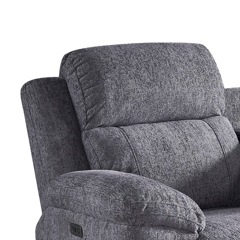 Touch Haven 3 Seater Heavy Duty Fabric Power Recliner Sofa with USB Ports - Pendle Village Furniture