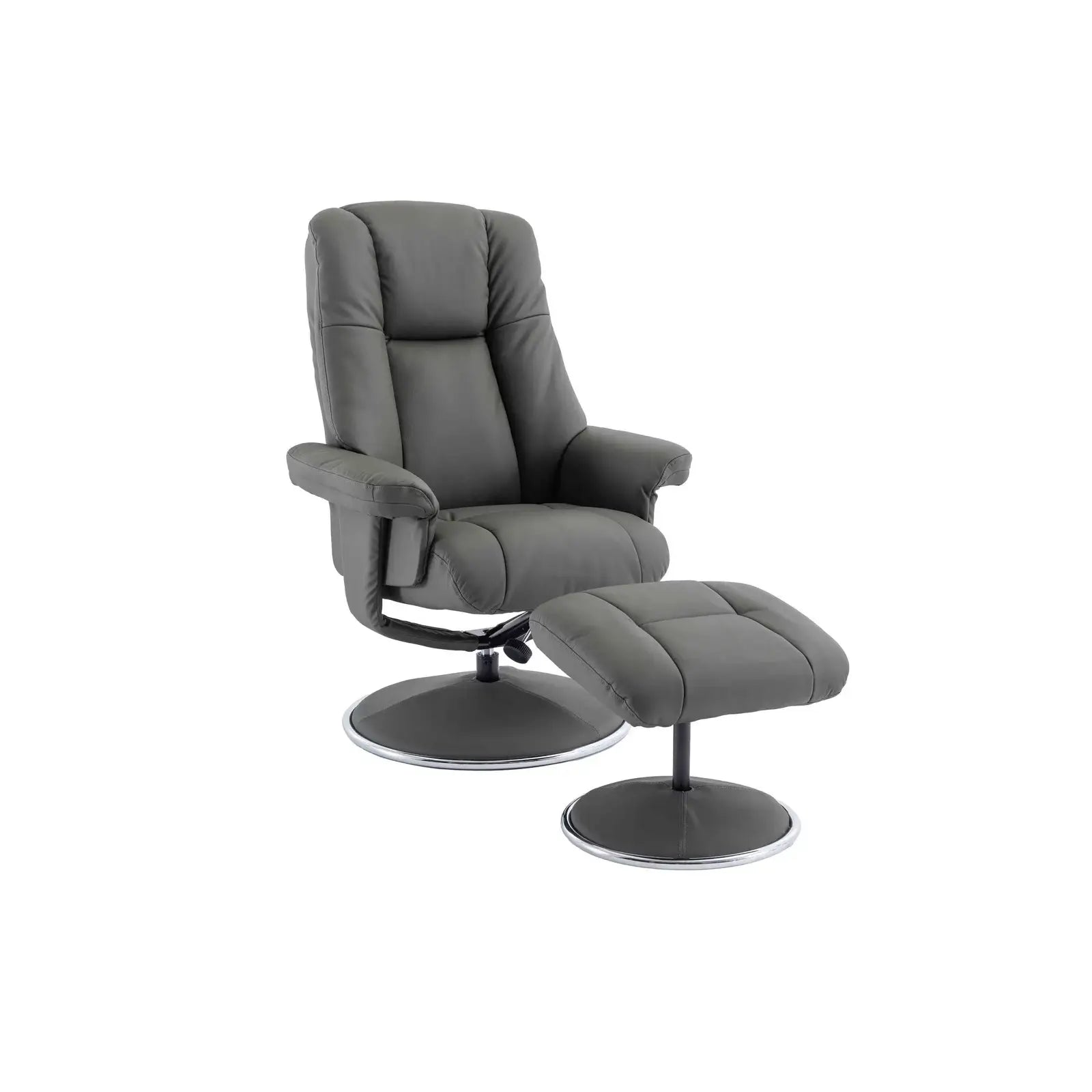 Troyes Leather Look High Back 360 Swivel Chair and Footstool