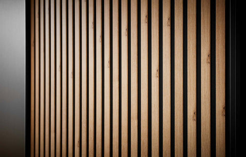 Tulsa 2 Door Black Sliding Door Wardrobe showcased in graphite colour with a slated structure door. Modern design with free delivery and assembly by Wiemann. - Slat Panels Detailing 