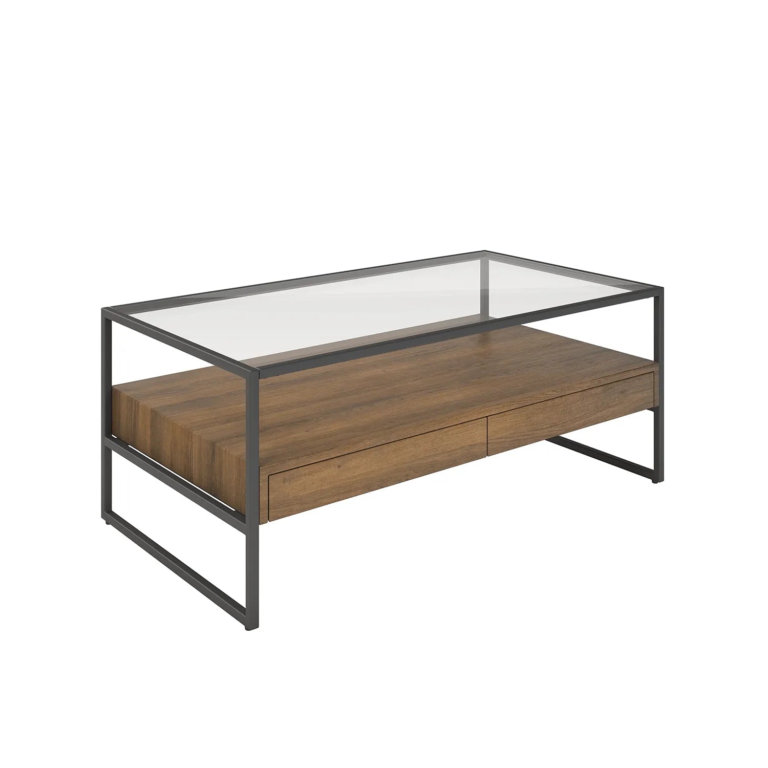 Tuscany Glass and Wood Coffee Table - Pendle Village Furniture