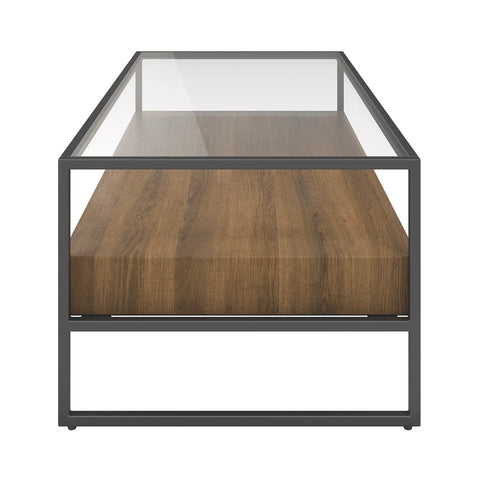 Tuscany Glass and Wood Coffee Table - Pendle Village Furniture