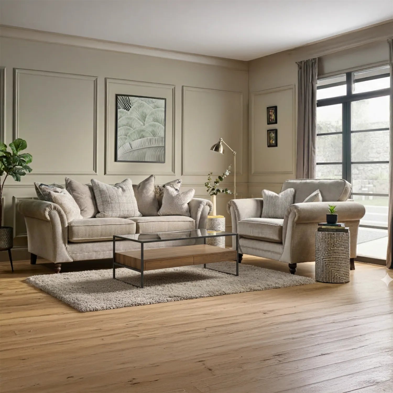 Tuscany Glass and Wood Coffee Table - Pendle Village Furniture