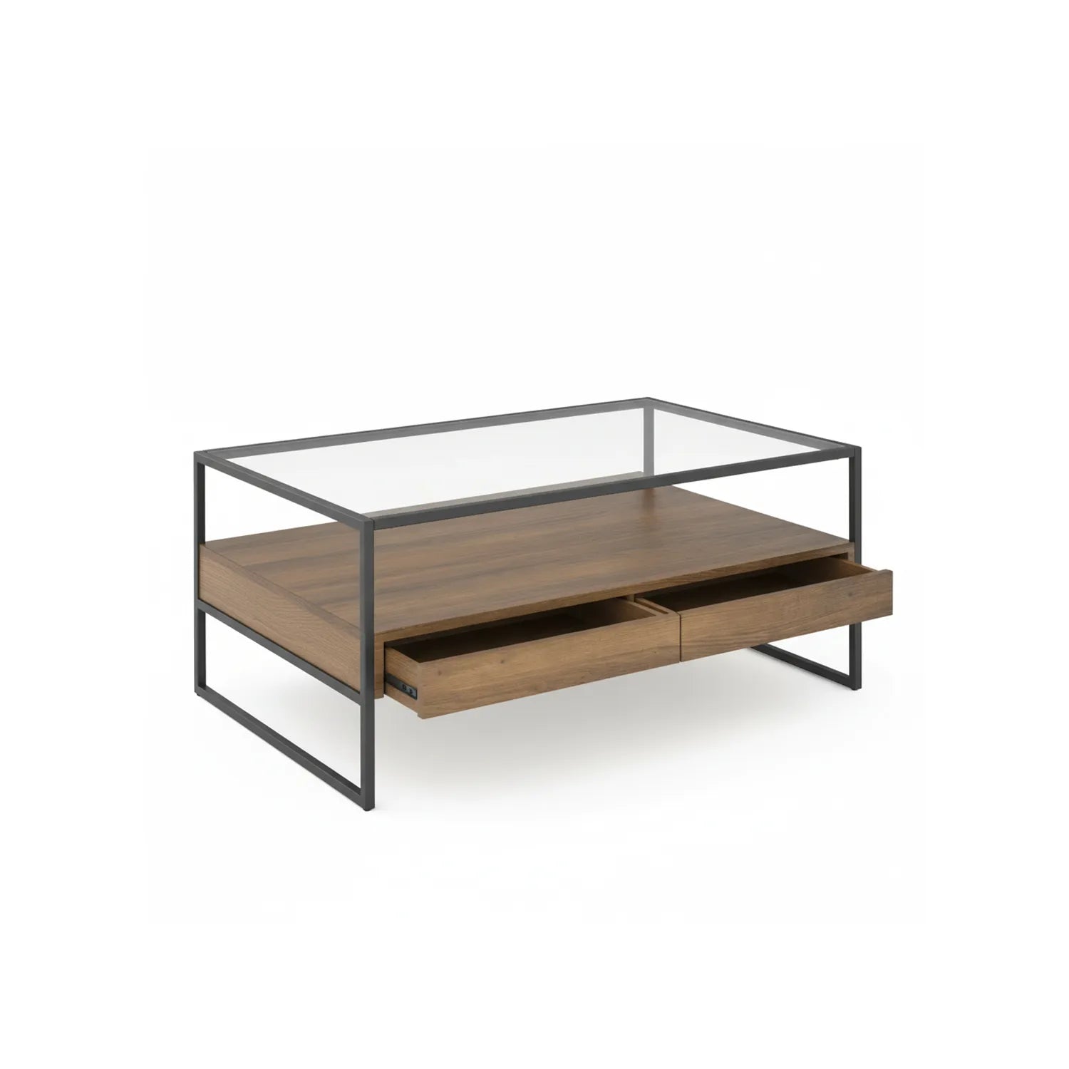Tuscany Glass and Wood Coffee Table - Pendle Village Furniture