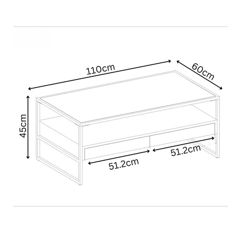 Tuscany Glass and Wood Coffee Table - Pendle Village Furniture