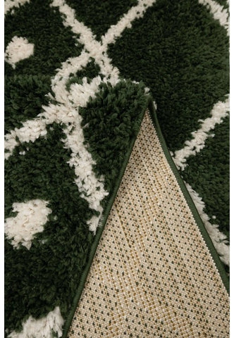 Textured nomadic design rug adding visual interest.