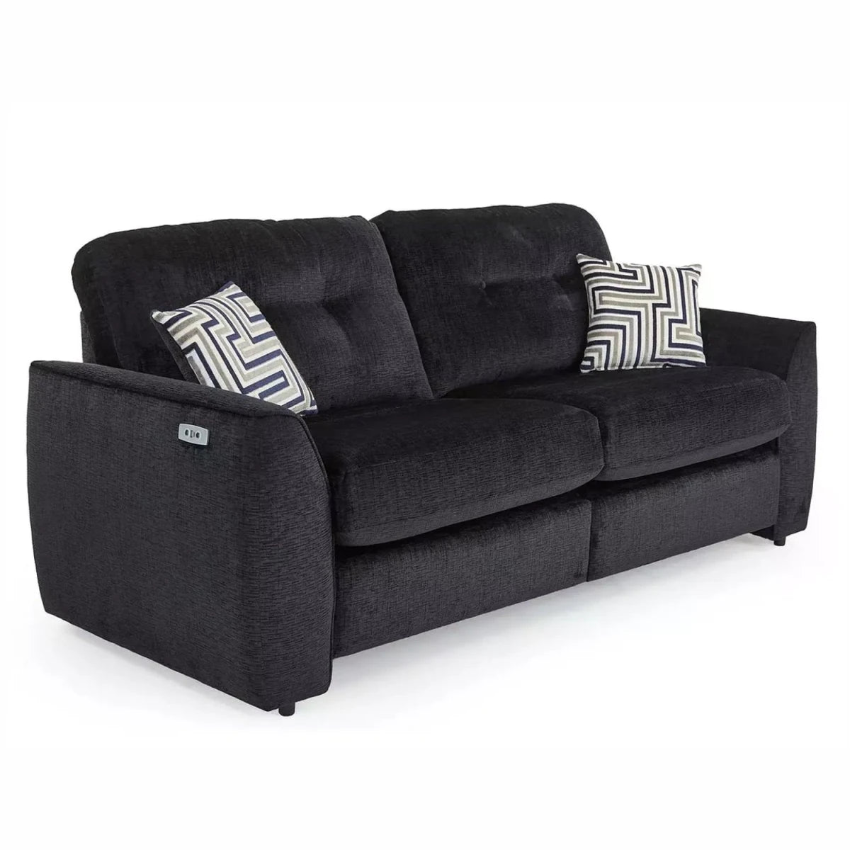 Tyler Ethan 2 seater fabric sofa with reclining seats and chenille upholstery.