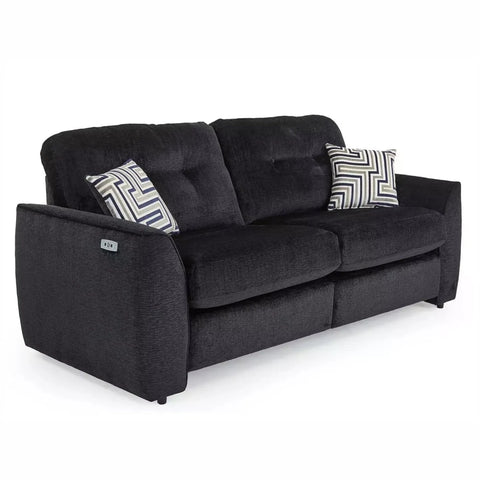 Tyler Ethan 2 seater fabric sofa with reclining seats and chenille upholstery.