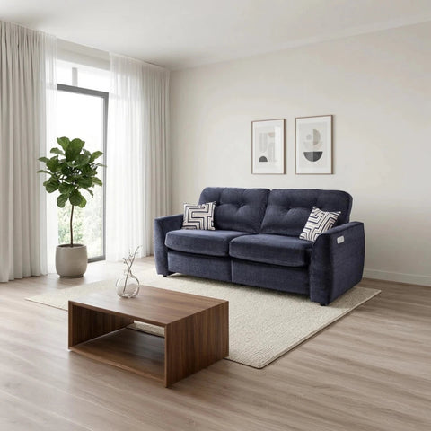 Luxury Tyler Ethan 3 seater sofa with electric recliners, plush seating, and soft chenille fabric.