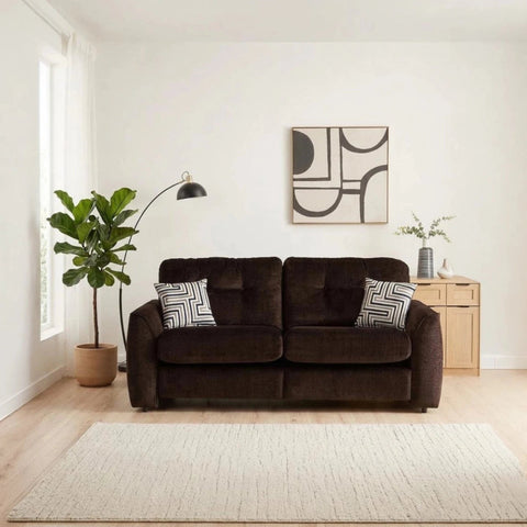Tyler Ethan 3 seater fabric sofa with reclining seats and chenille upholstery.