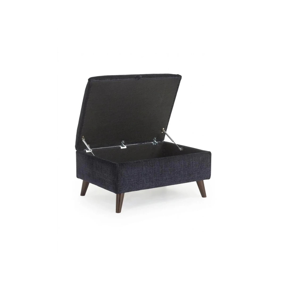 Tyler Ethan fabric storage footstool with chenille upholstery and hidden storage.