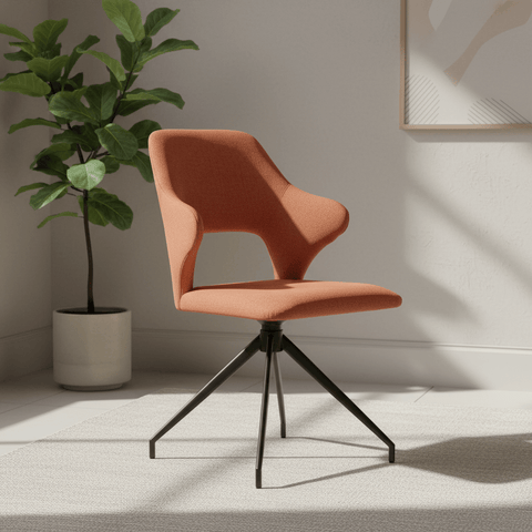 Victoria Modern Fabric Swivel Dining Chairs with Arms – Set of 4