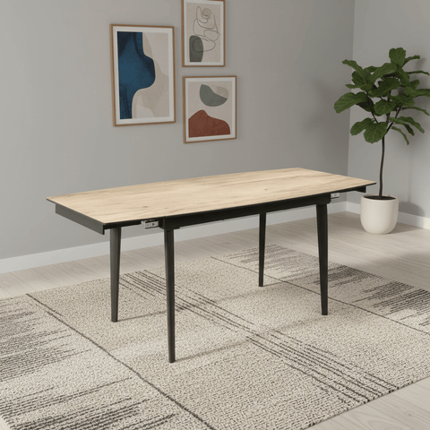 Vera 120-180cm Wood Look Ceramic Pull-out Extending Dining Table