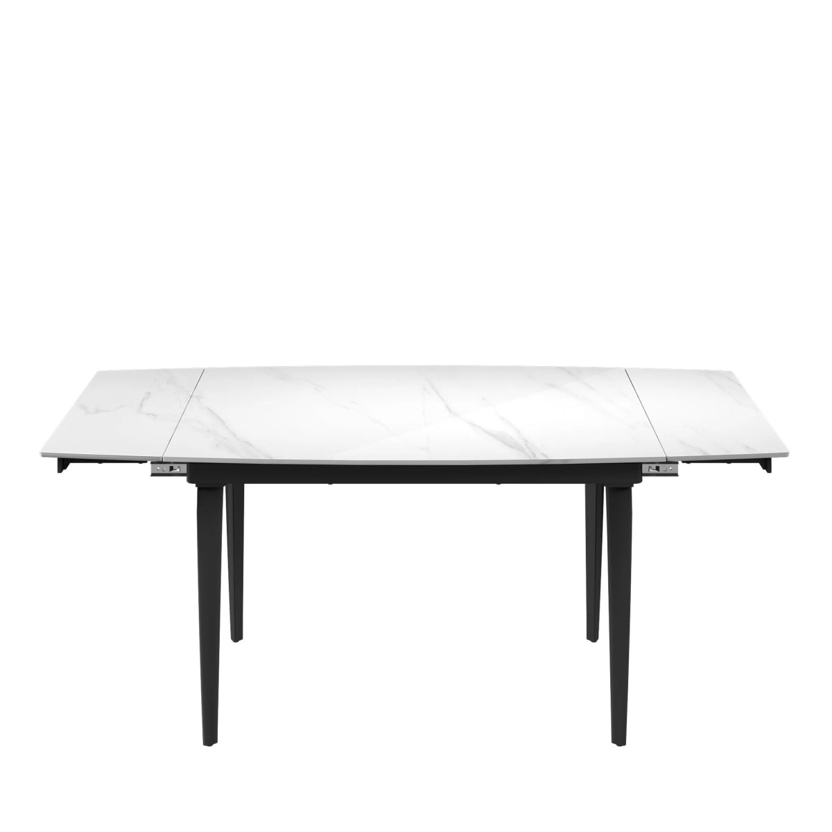 Vera Gloss White Marble Effect Ceramic Pull - out Extending Dining Table - Pendle Village Furniture