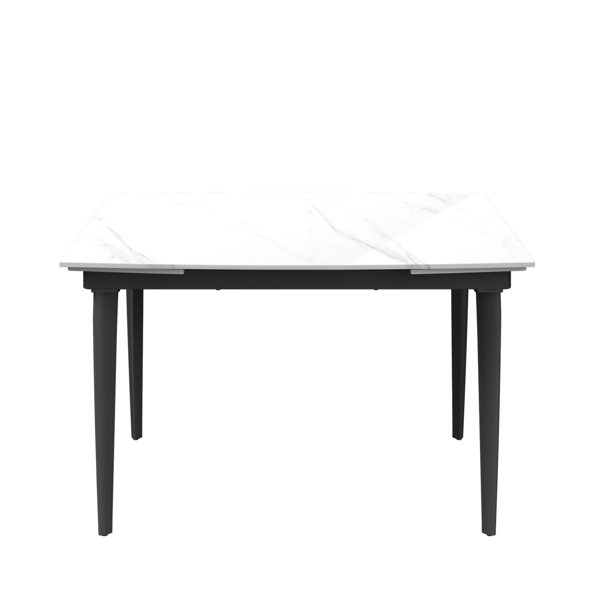 Vera Gloss White Marble Effect Ceramic Pull - out Extending Dining Table - Pendle Village Furniture