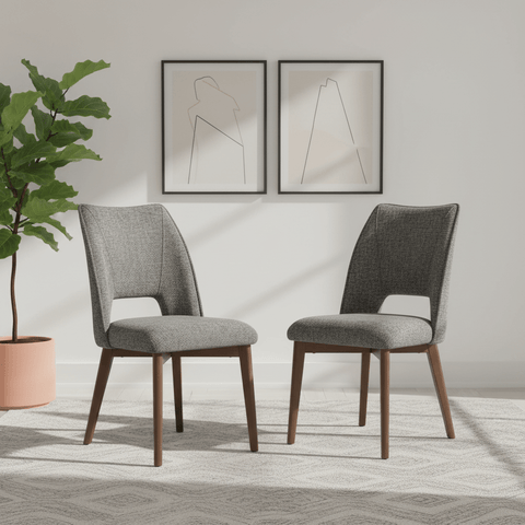 Valley Dark Grey Fabric Dining Chairs - Set of 4, 6 or 8