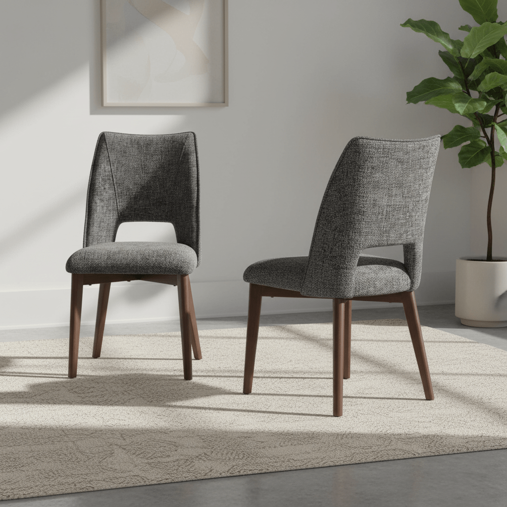 Valley Dark Grey Fabric Dining Chairs - Set of 4, 6 or 8