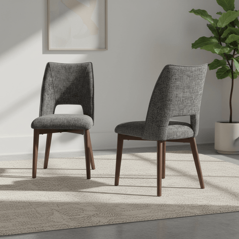 Valley Dark Grey Fabric Dining Chairs - Set of 4, 6 or 8