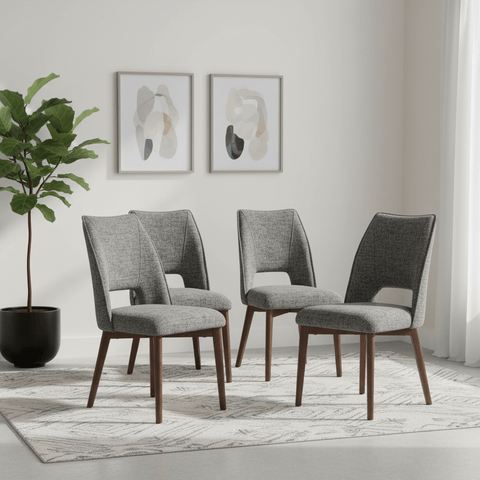 Valley Dark Grey Fabric Dining Chairs - Set of 4, 6 or 8