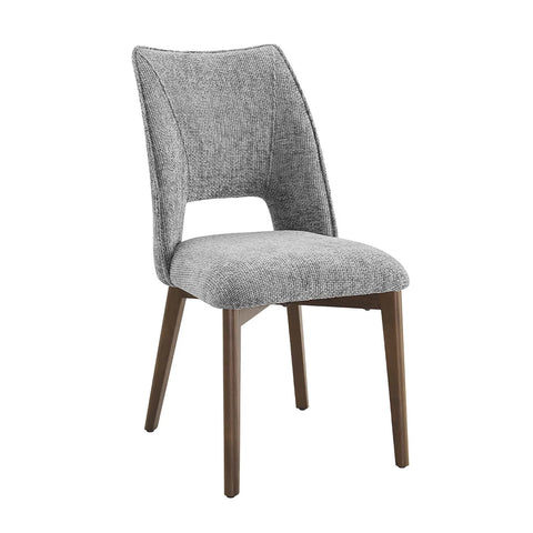 Valley Light Grey Fabric Dining Chair with Dark Wooden Legs
