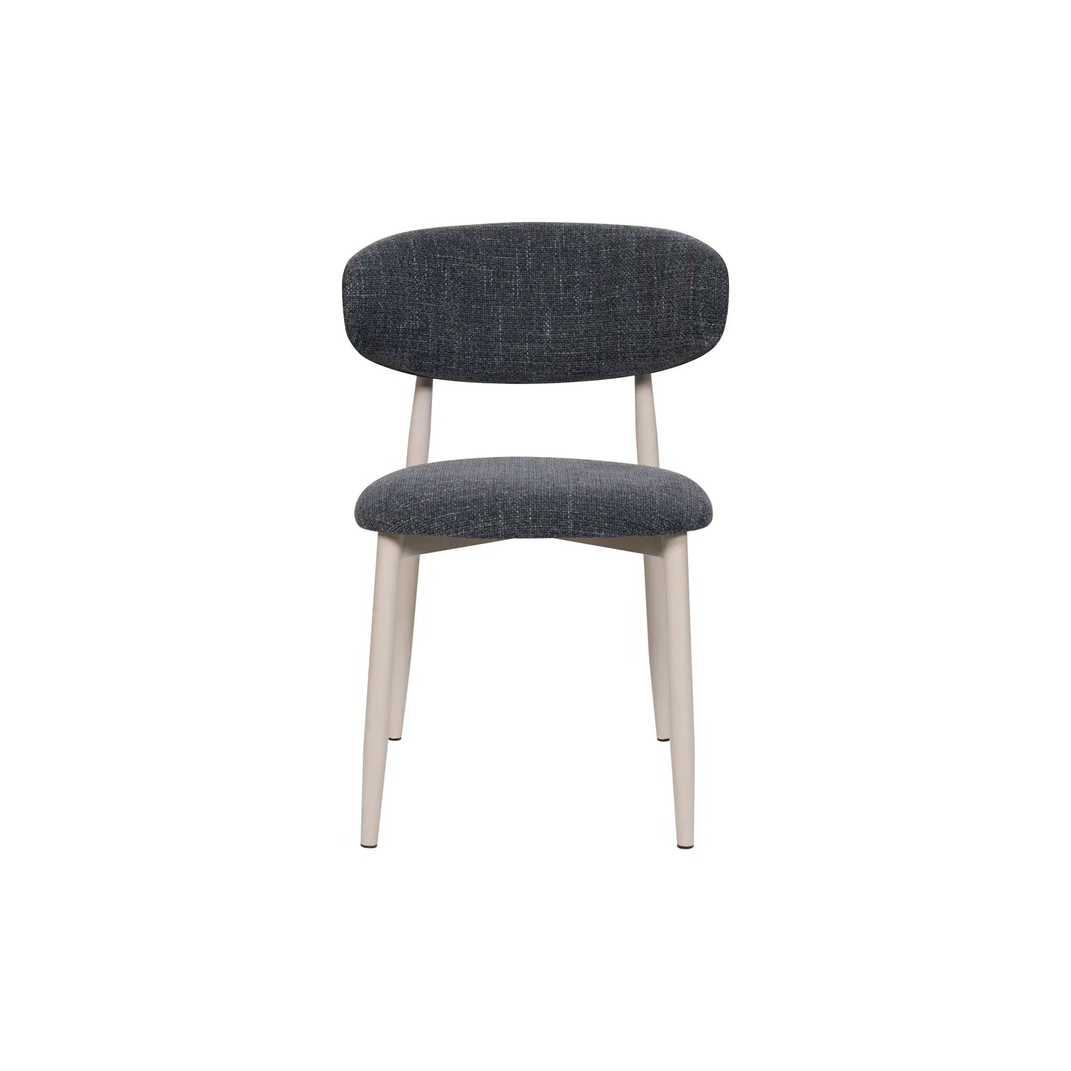 Valencia Marble Mango Wood Round Dining Table Set, Matching Furniture Available - Front of Charcoal Dining Chair 