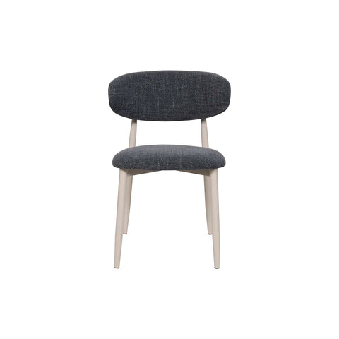 Valencia Marble Mango Wood Round Dining Table Set, Matching Furniture Available - Front of Charcoal Dining Chair 