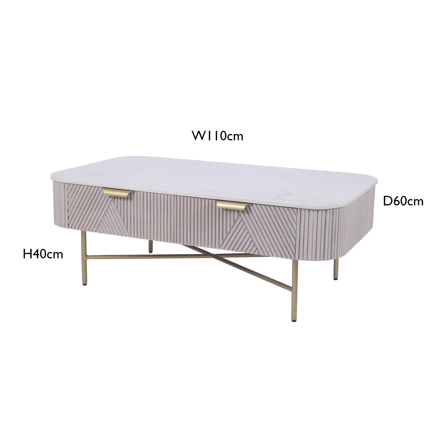 Valencia Marble Mango Wood Coffee Table, Matching Furniture Available - Dimensions 