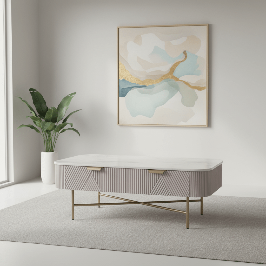 Valencia Marble Mango Wood Coffee Table