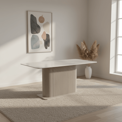 Valencia 1.8M Marble Mango Wood Dining Table