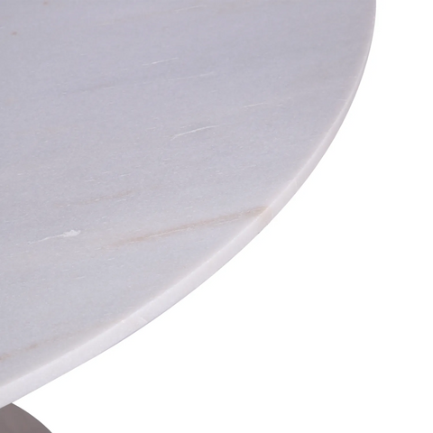 Valencia Marble Mango Wood Round Dining Table Set, Matching Furniture Available - Marble Top Close Up