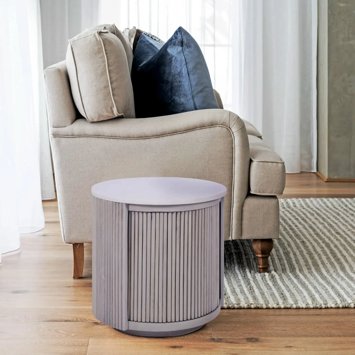 Valencia Marble Mango Wood Side Table - Pendle Village Furniture