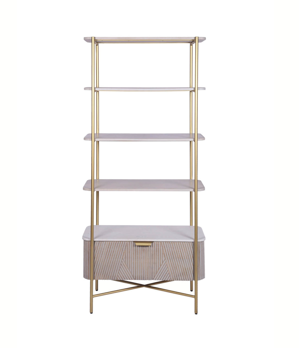 Valencia Marble Mango Wood Bookshelf with Drawers, matching furniture available 