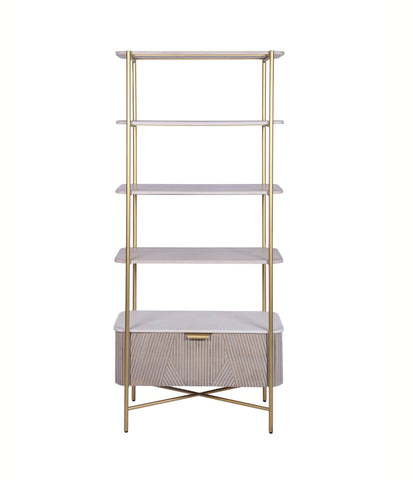 Valencia Marble Mango Wood Bookshelf with Drawers, matching furniture available 