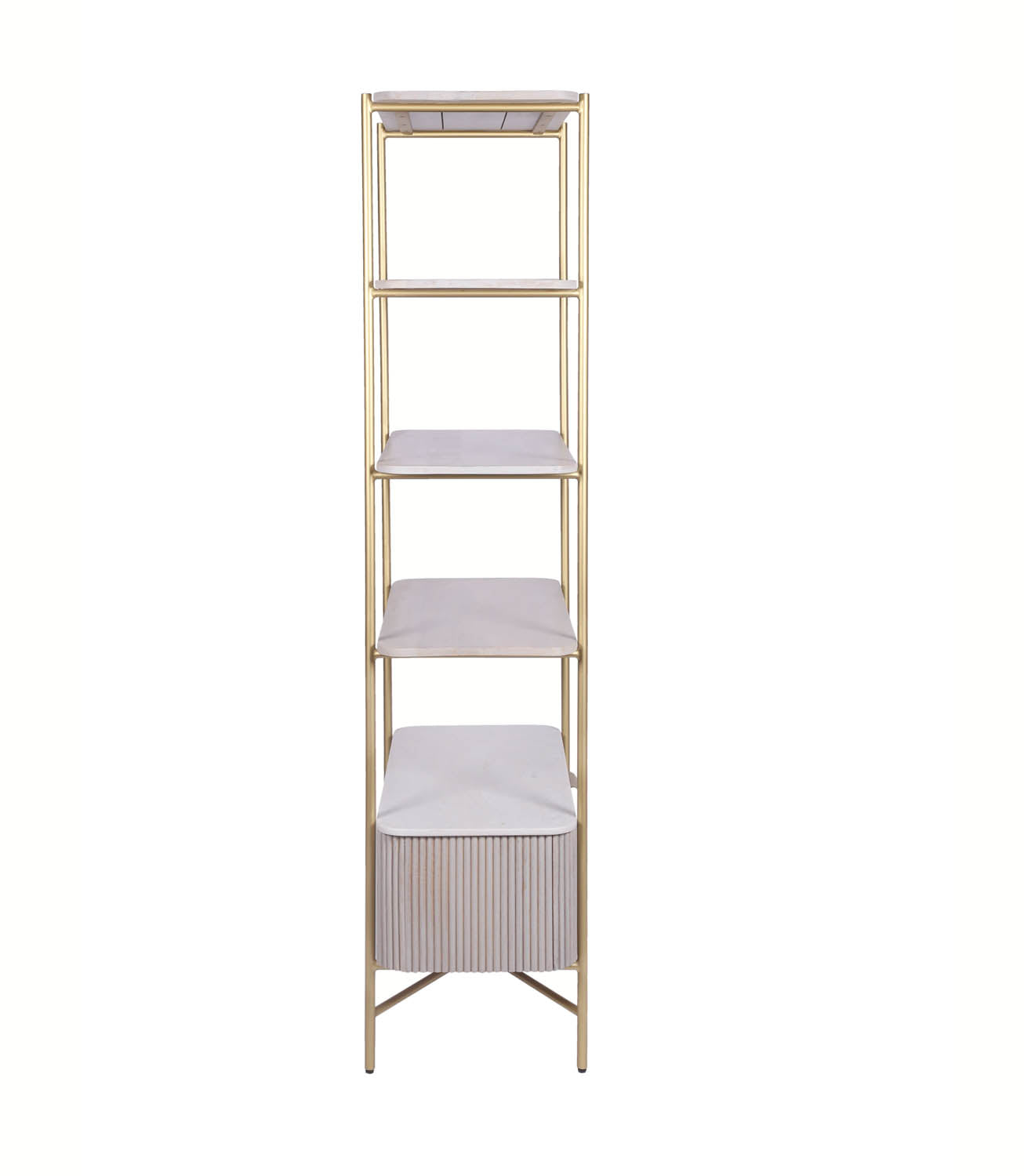 Valencia Marble Mango Wood Bookshelf with Drawers, matching furniture available - Side View 