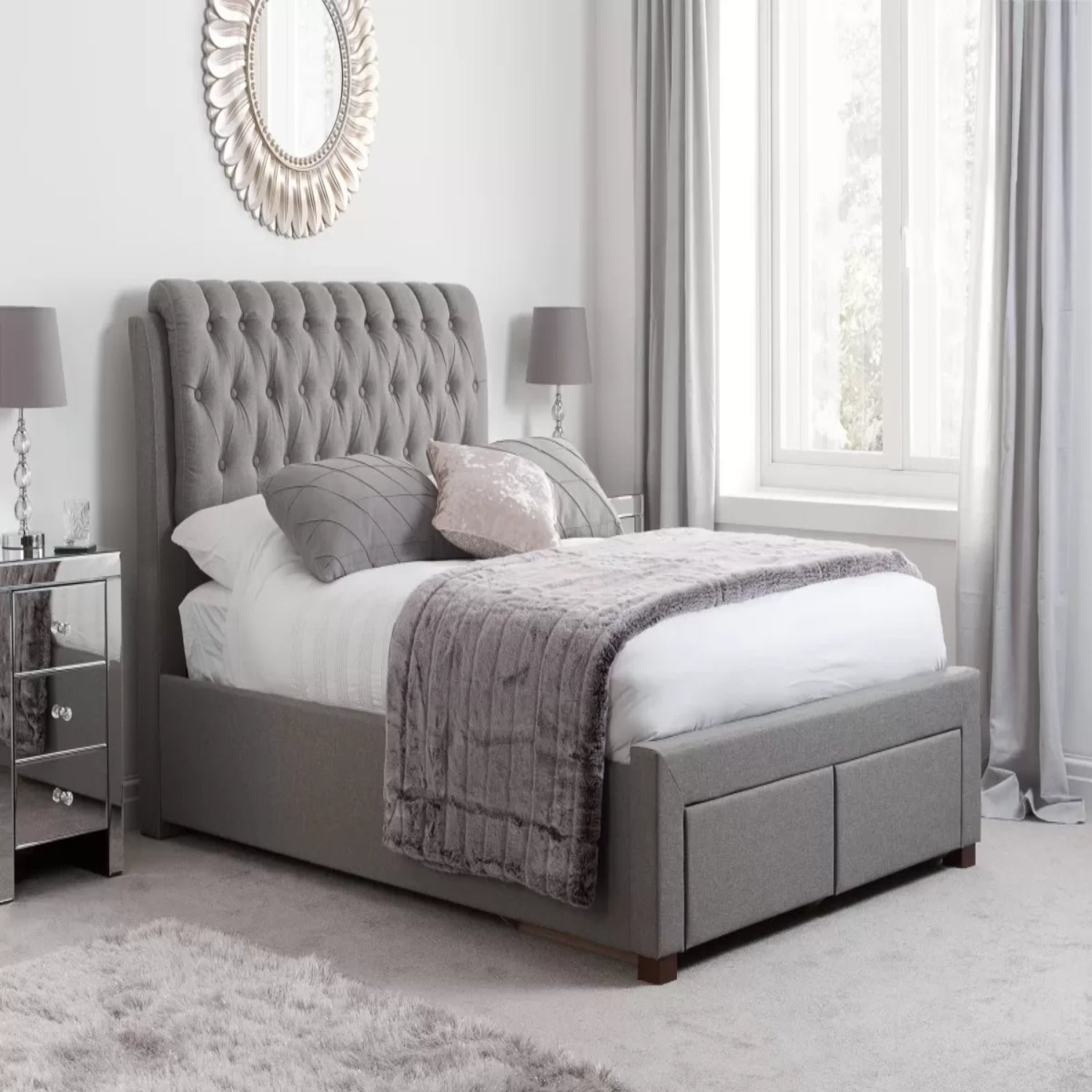 Upholstered structure with breathable and comfortable fabric.