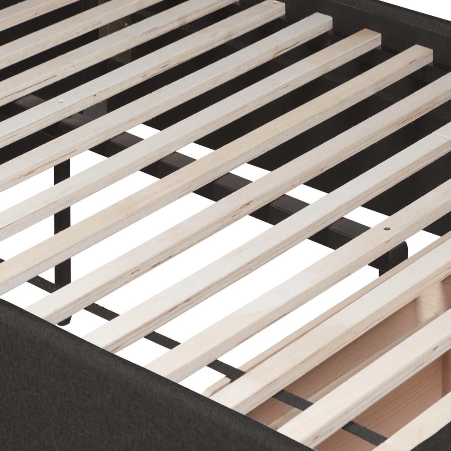 Strong bed frame built for durability and stability.