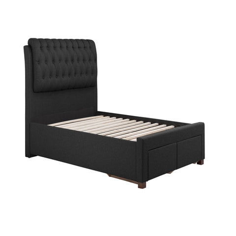 High strength bed frame with stable foundation.