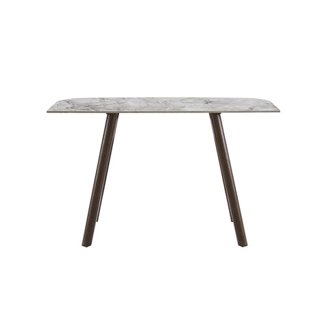 front view of Valley Grey Console Table with Sinter Stone Top