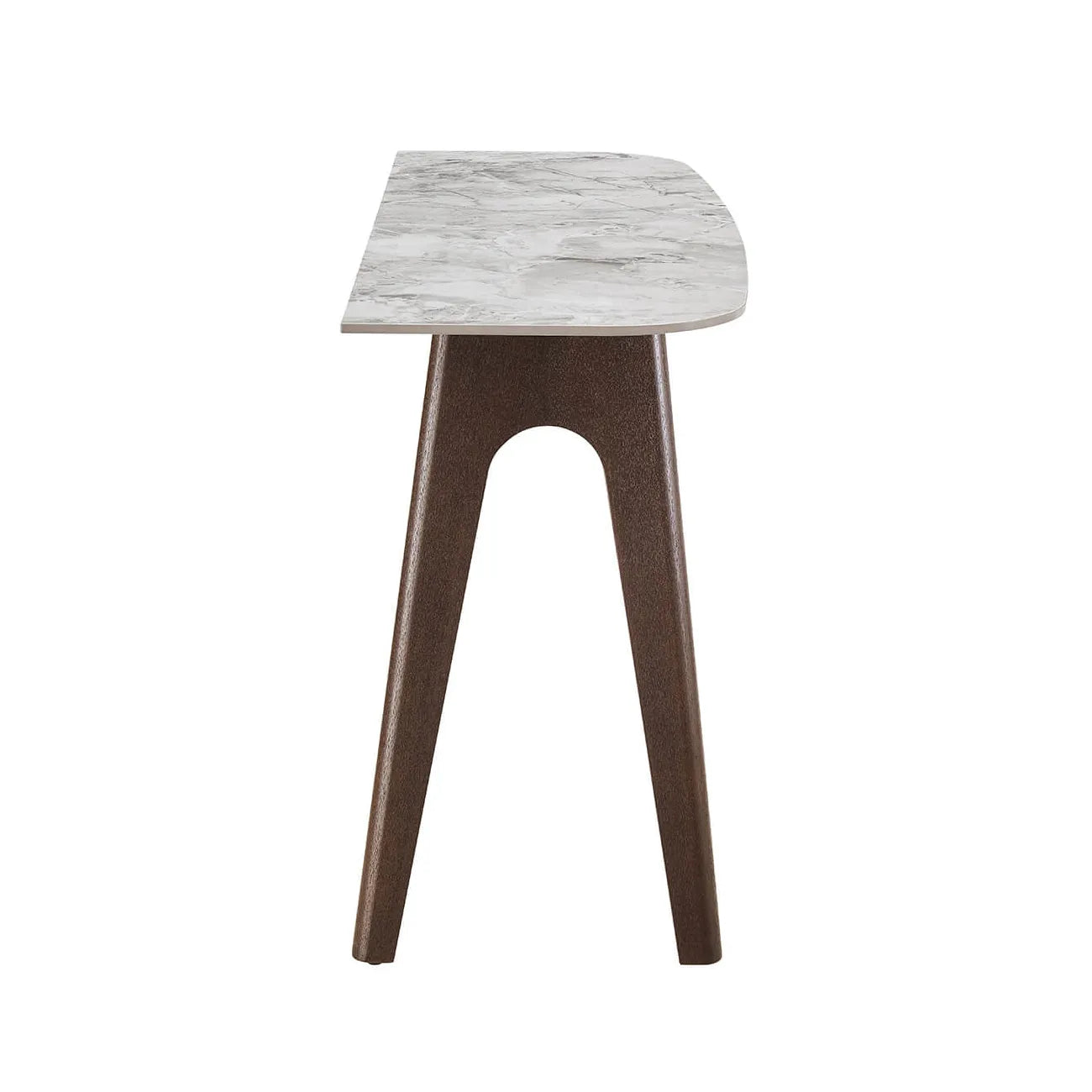 side view of Valley Grey Console Table with Sinter Stone Top