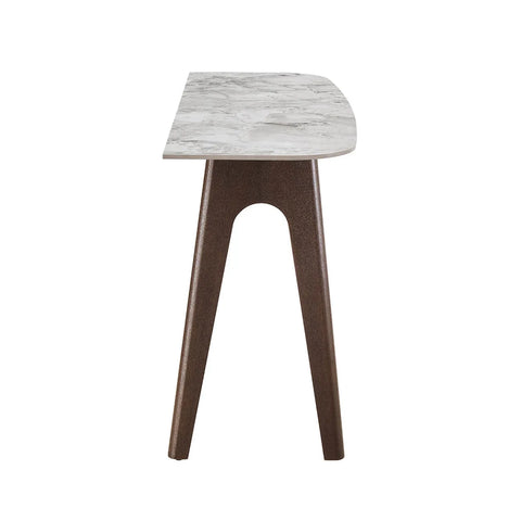 side view of Valley Grey Console Table with Sinter Stone Top