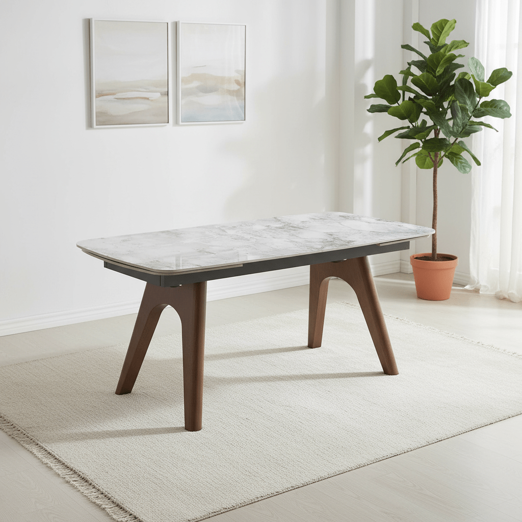 Valley Extending Dining Table – 1800/2600mm Grey Sintered Stone Top