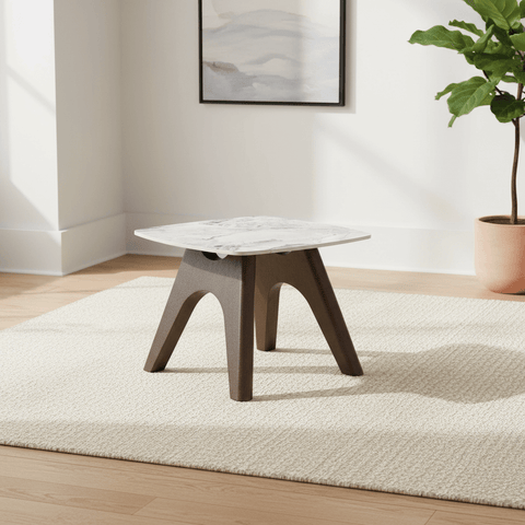 Valley Grey Lamp Table with Durable Sinter Stone Top